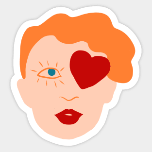 girl with a heart. Sticker